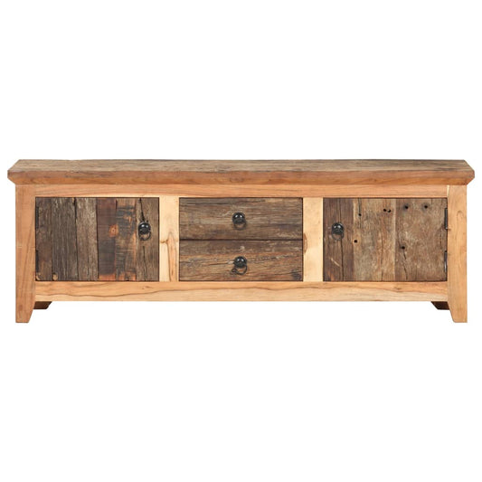 Tv Stolek 120 X 30 X 40 Cm Masivní Akácie A Recyklované Dřevo Černá