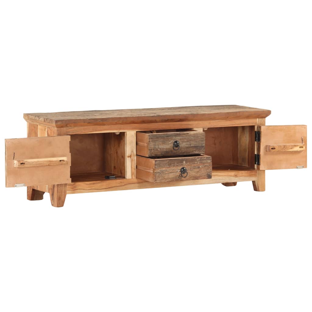 Tv Stolek 120 X 30 X 40 Cm Masivní Akácie A Recyklované Dřevo Černá