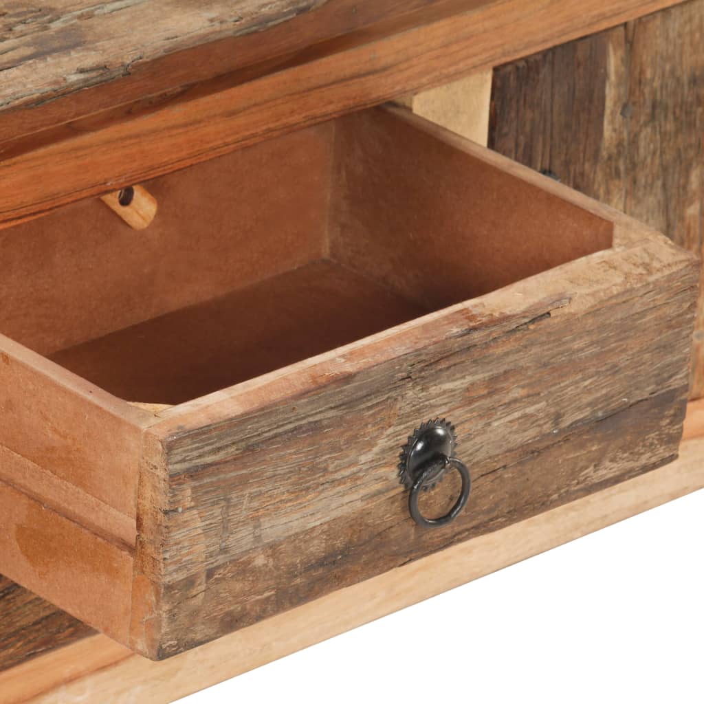 Tv Stolek 120 X 30 X 40 Cm Masivní Akácie A Recyklované Dřevo Černá