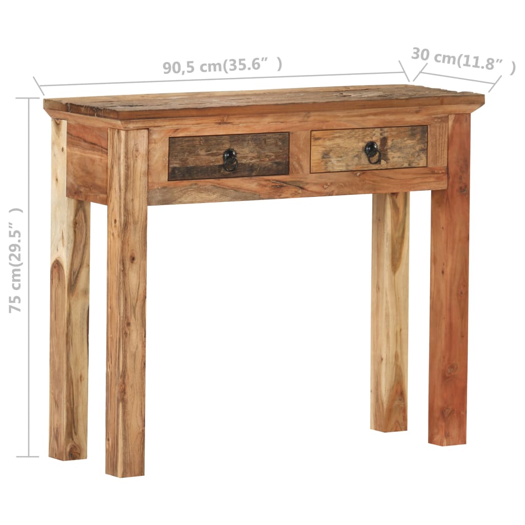 Konzolový Stolek 90,5X30X75 Cm Masivní Akácie Recyklované Dřevo