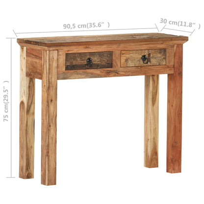 Konzolový Stolek 90,5X30X75 Cm Masivní Akácie Recyklované Dřevo