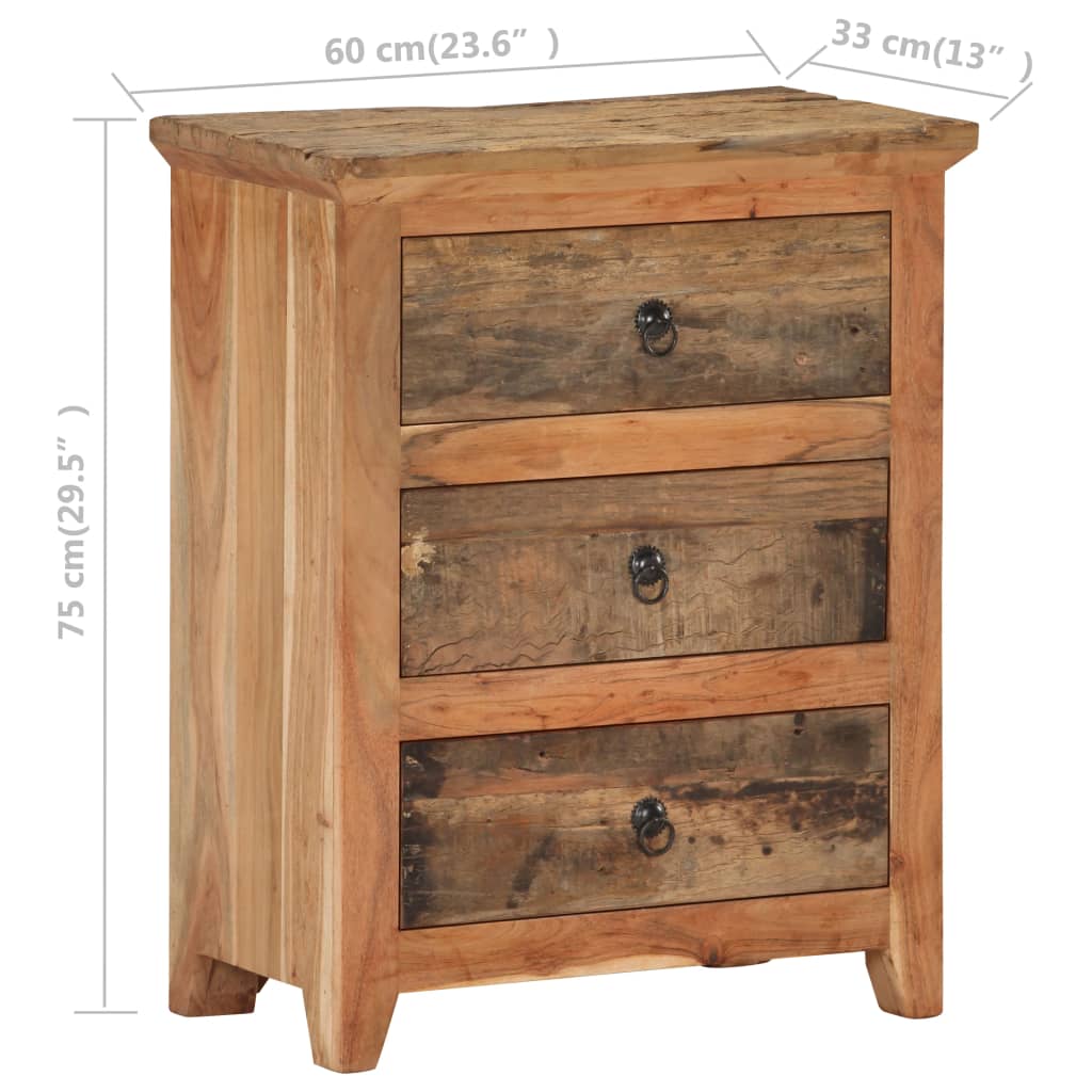 Příborník 60 X 33 X 75 Cm Masivní Akáciové A Recyklované Dřevo