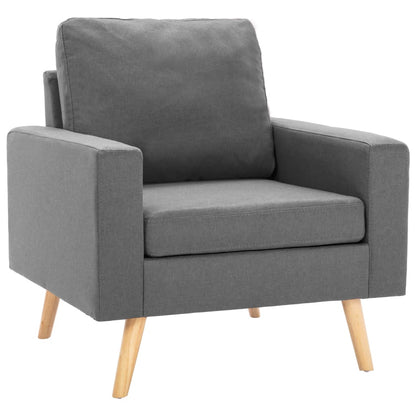 2Dílná Sedací Souprava Textil Světle Šedá