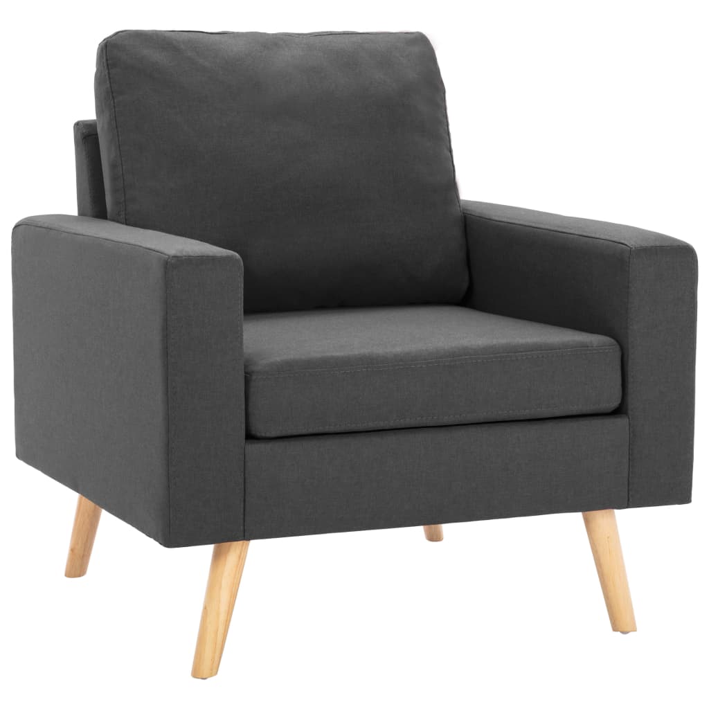 2Dílná Sedací Souprava Textil Tmavě Šedá