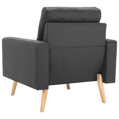 2Dílná Sedací Souprava Textil Tmavě Šedá