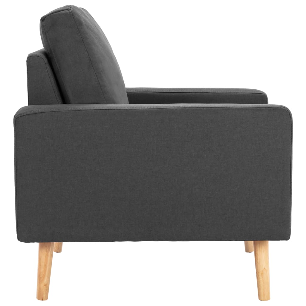 2Dílná Sedací Souprava Textil Tmavě Šedá
