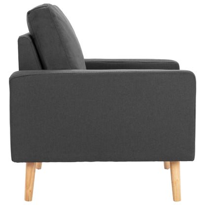 2Dílná Sedací Souprava Textil Tmavě Šedá