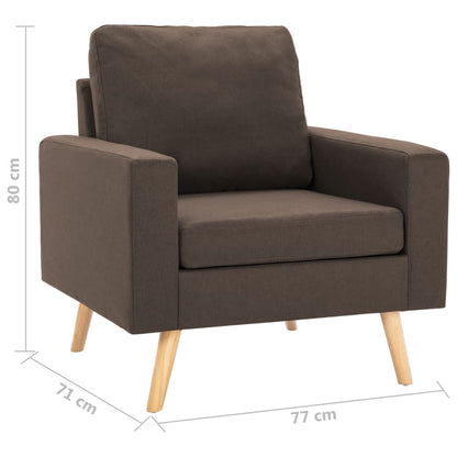 2Dílná Sedací Souprava Textil Hnědá