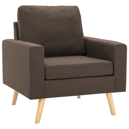 2Dílná Sedací Souprava Textil Hnědá