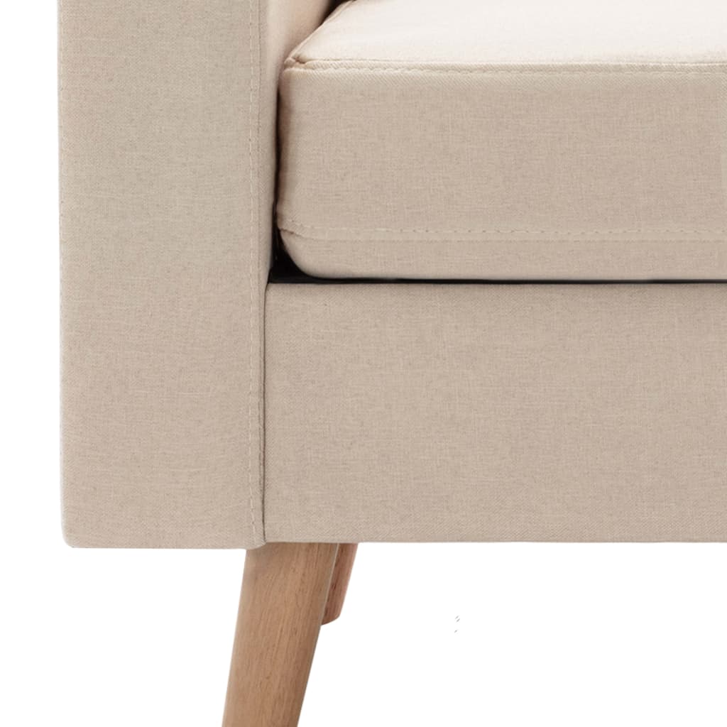 2Dílná Sedací Souprava Textil Krémová