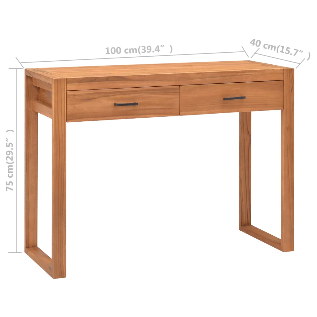 Psací Stůl Se 2 Zásuvkami 100 X 40 X 75 Cm Teakové Dřevo