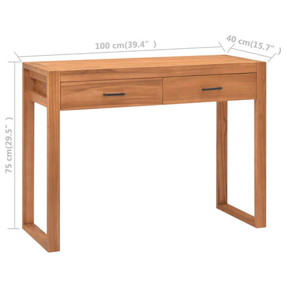Psací Stůl Se 2 Zásuvkami 100 X 40 X 75 Cm Teakové Dřevo