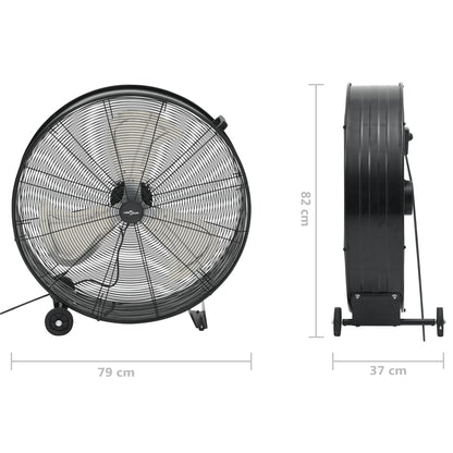 Průmyslový Bubnový Ventilátor 77 Cm 187,7 W Černý