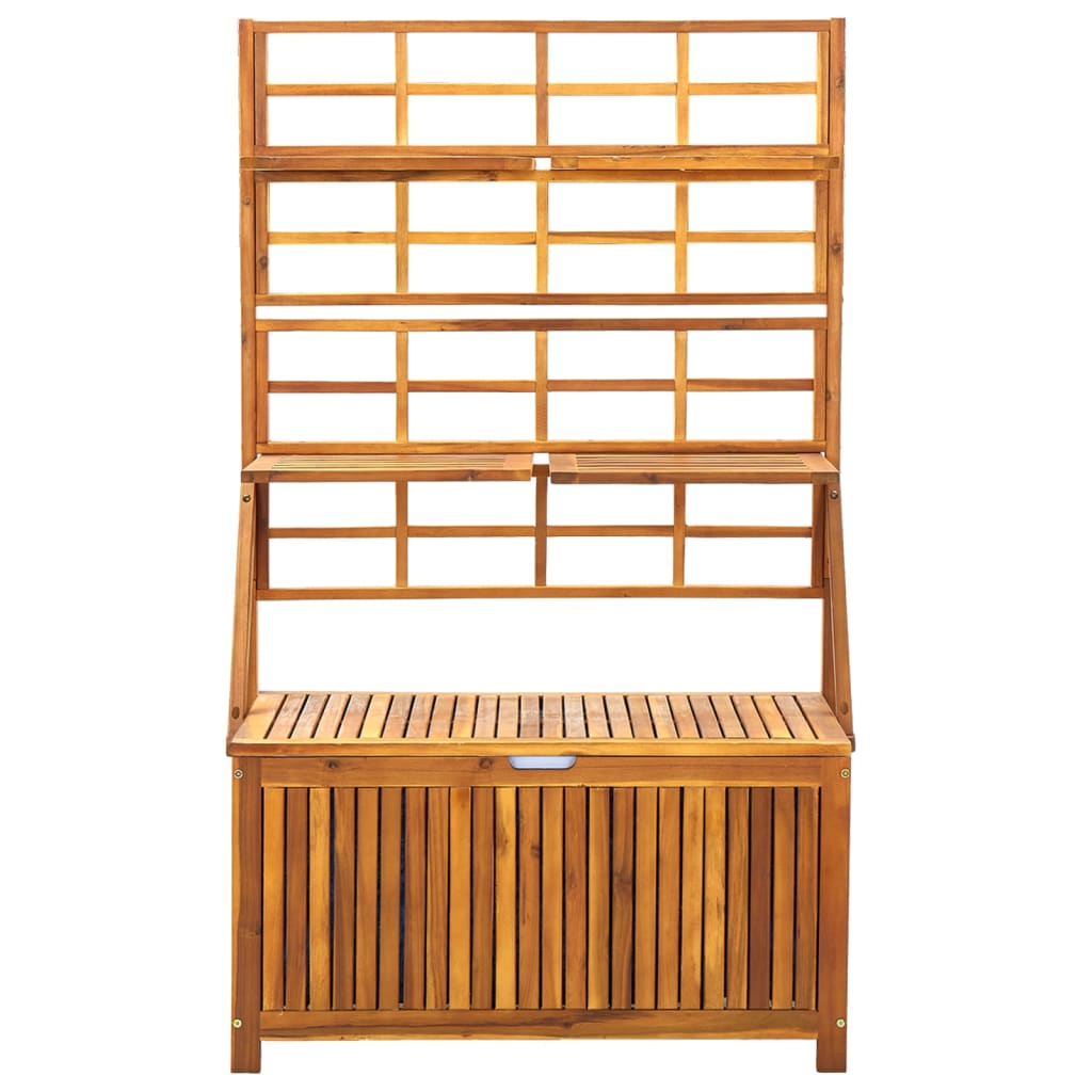 Úložný Box S Treláží 99 X 55 X 160 Cm Masivní Akáciové Dřevo
