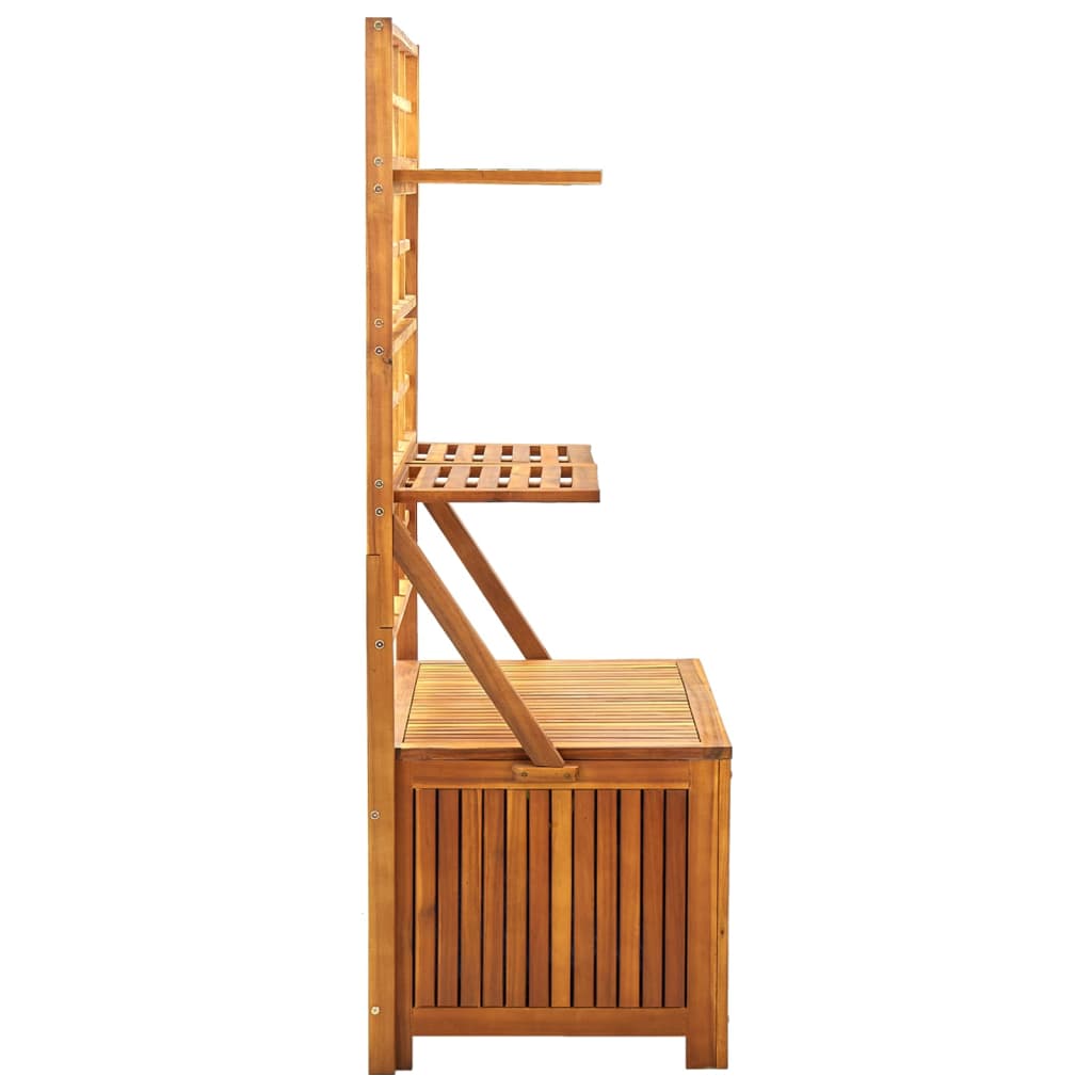 Úložný Box S Treláží 99 X 55 X 160 Cm Masivní Akáciové Dřevo