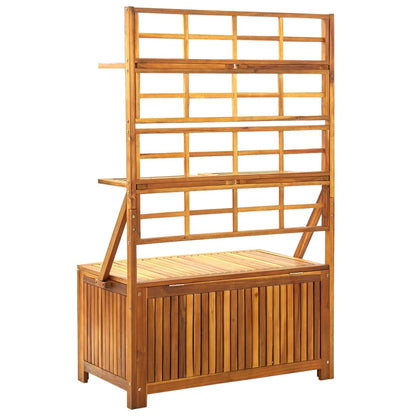 Úložný Box S Treláží 99 X 55 X 160 Cm Masivní Akáciové Dřevo