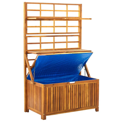 Úložný Box S Treláží 99 X 55 X 160 Cm Masivní Akáciové Dřevo