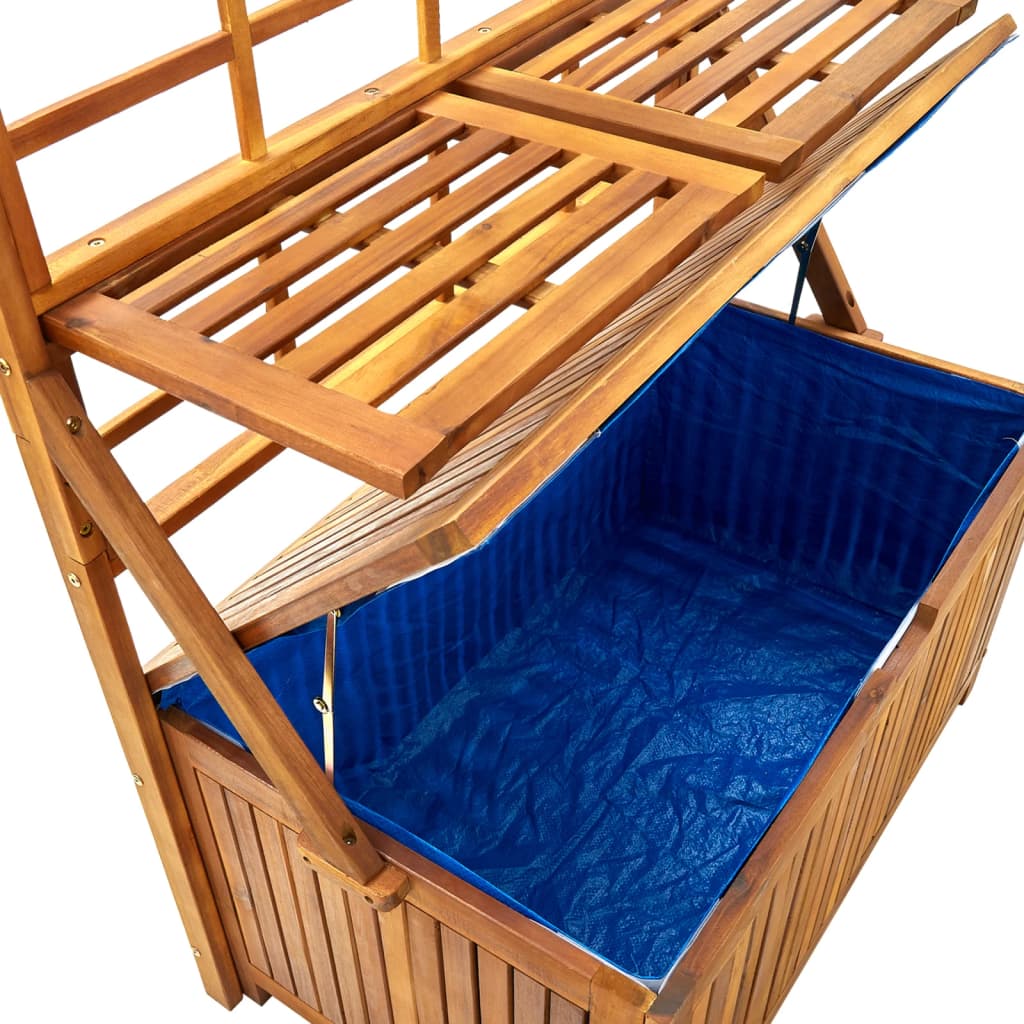 Úložný Box S Treláží 99 X 55 X 160 Cm Masivní Akáciové Dřevo