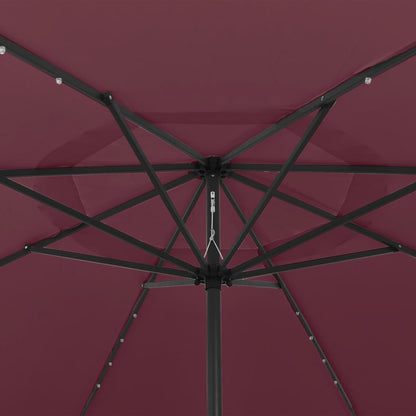 Zahradní Slunečník S Led Osvětlením 400 Cm Bordó