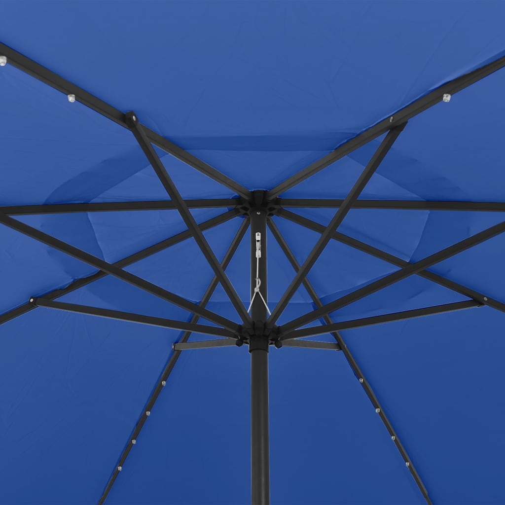 Zahradní Slunečník S Led Osvětlením 400 Cm Azurově Modrý