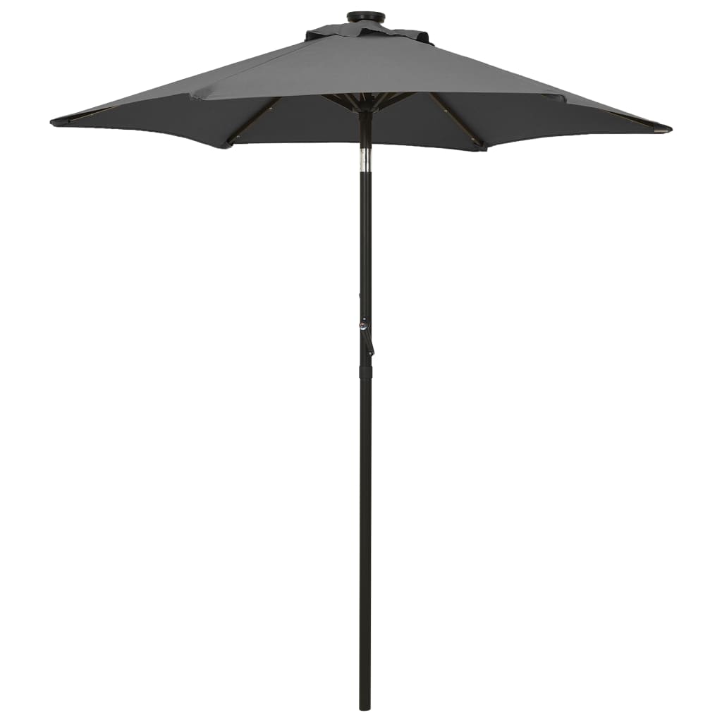 Zahradní Slunečník S Led Osvětlením Bordó 200 X 211 Cm Hliník