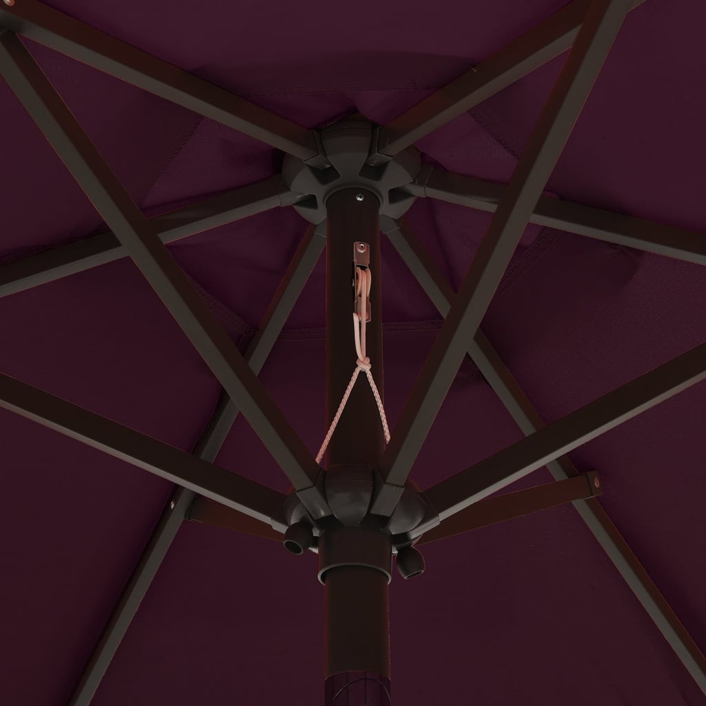 Zahradní Slunečník S Led Osvětlením Bordó 200 X 211 Cm Hliník