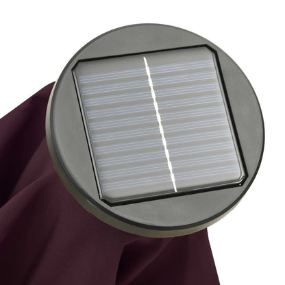 Zahradní Slunečník S Led Osvětlením Bordó 200 X 211 Cm Hliník