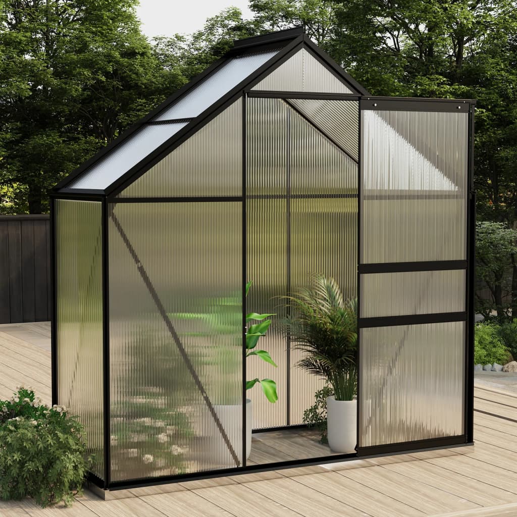 Skleník S Podkladovým Rámem Antracitový Hliník 4,75 M²