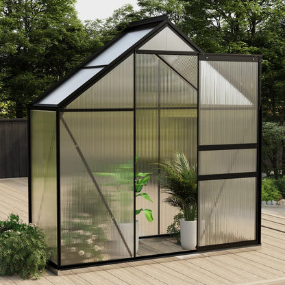 Skleník S Podkladovým Rámem Antracitový Hliník 4,75 M²