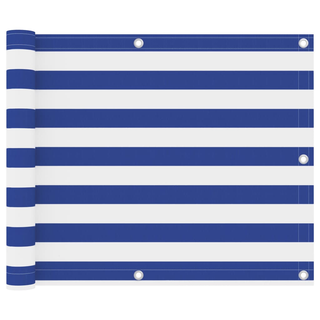 Balkónová Zástěna Oxfordská Látka Bílo-Modrá