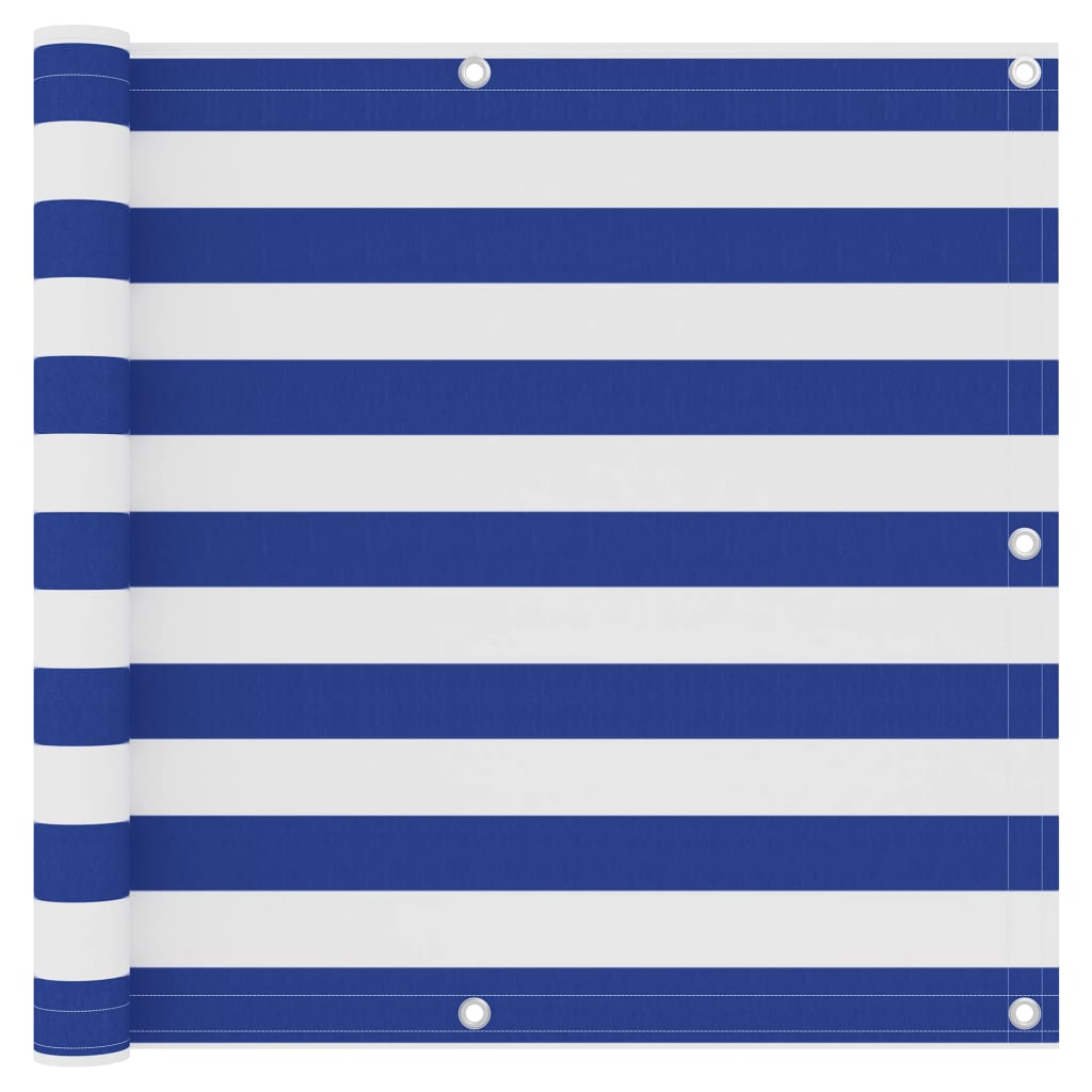 Balkónová Zástěna Oxfordská Látka Bílo-Modrá