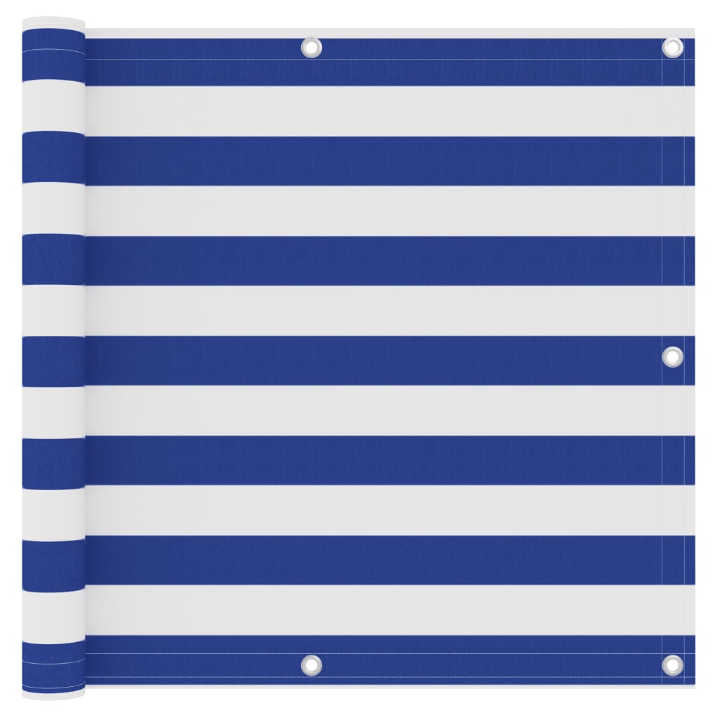 Balkónová Zástěna Oxfordská Látka Bílo-Modrá