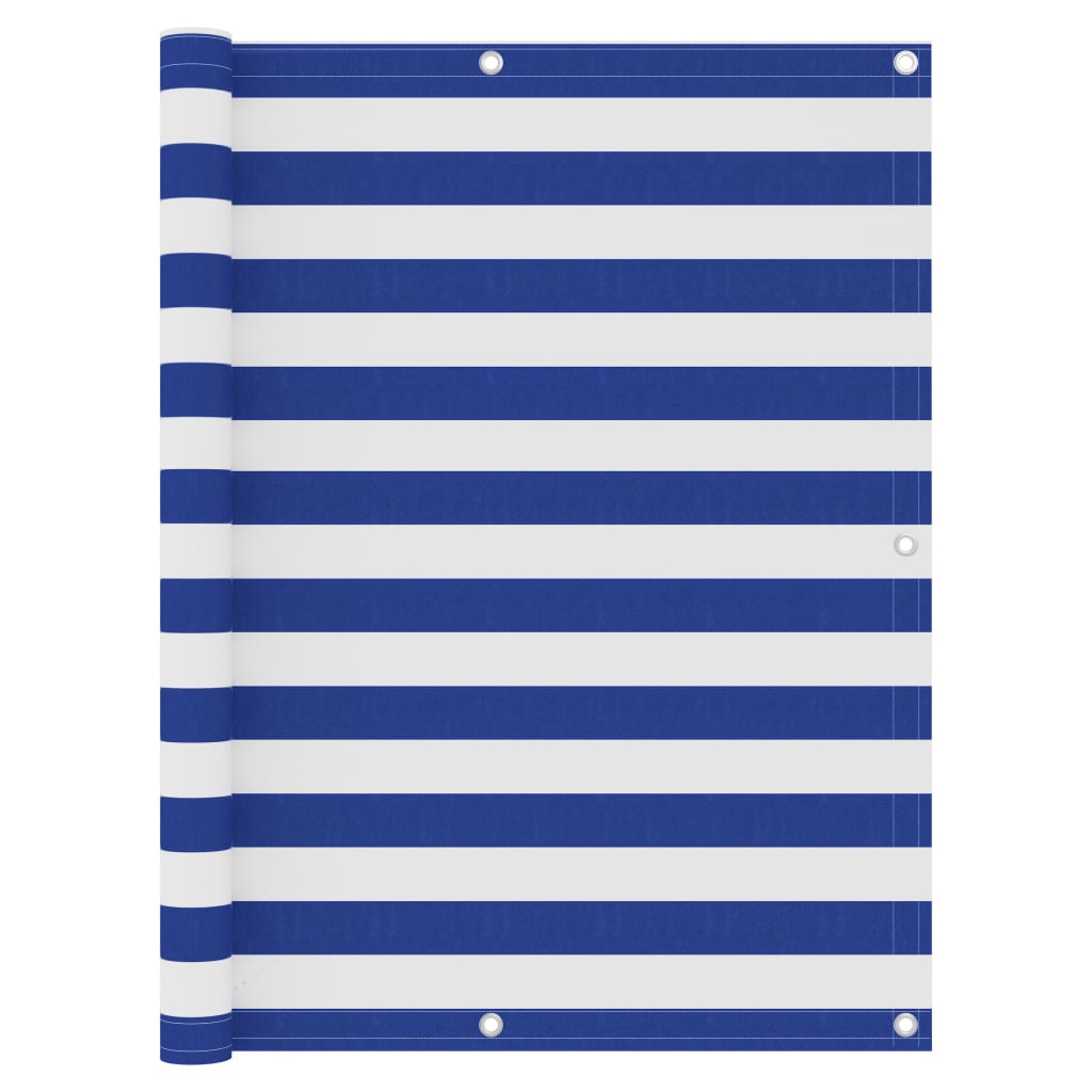 Balkónová Zástěna Oxfordská Látka Bílo-Modrá