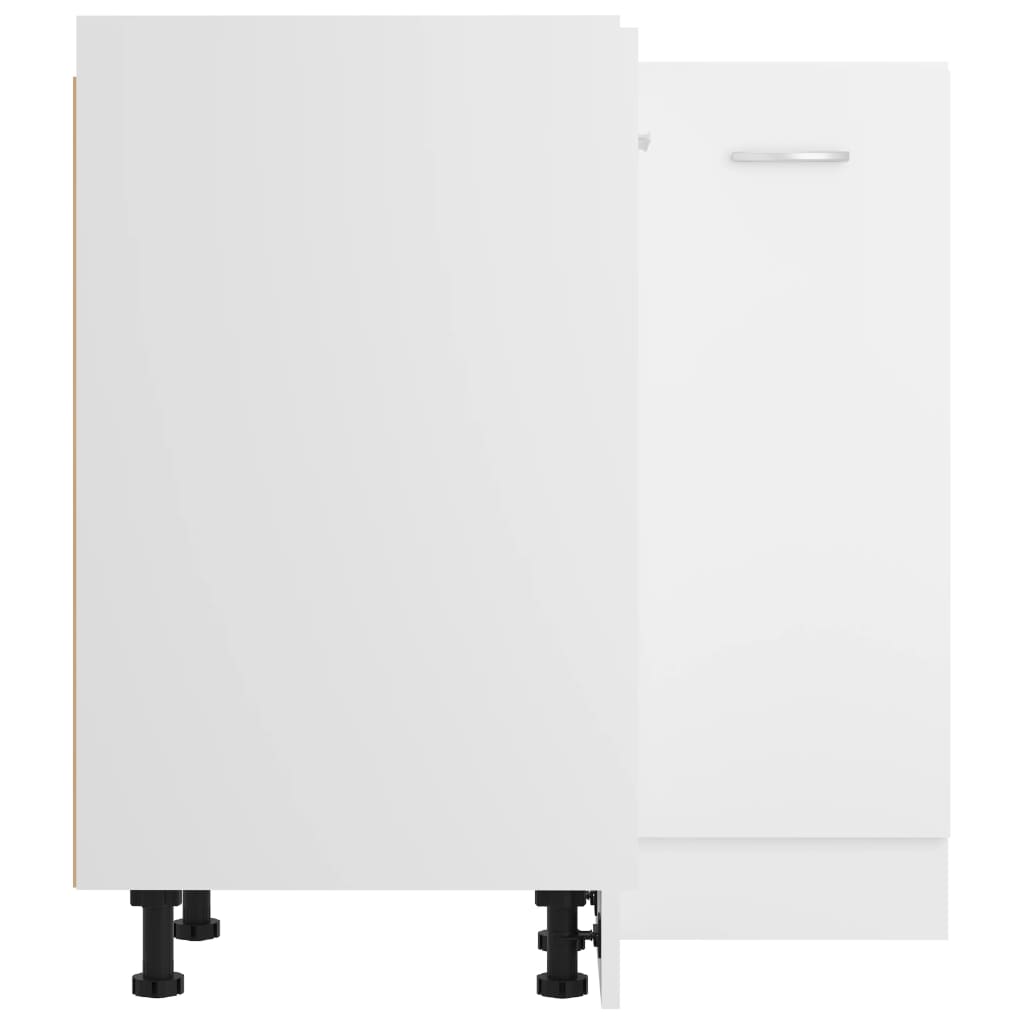 Spodní Rohová Lyon Skříňka 75,5X75,5X81,5 Cm Kompozit Bílá