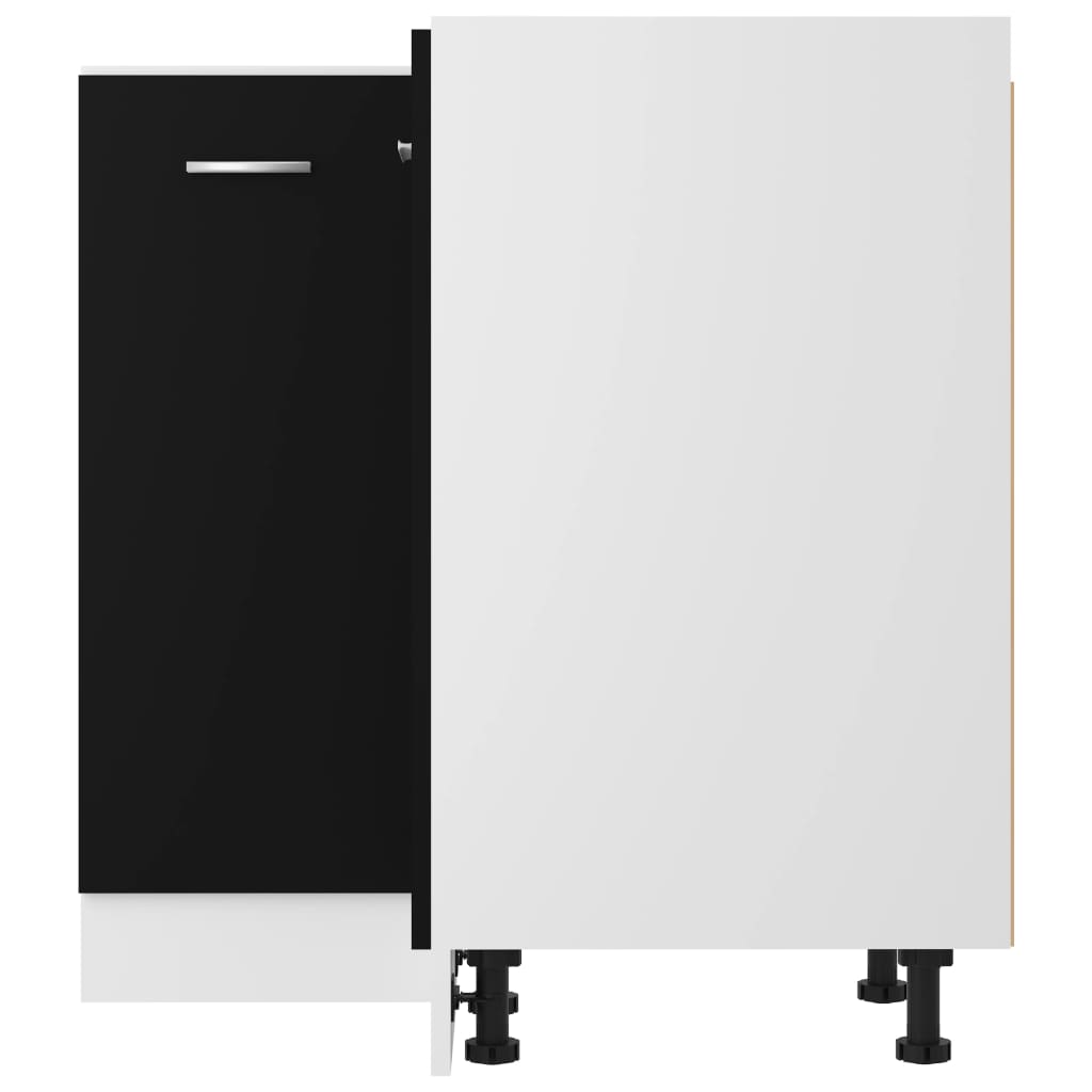 Spodní Rohová Lyon Skříňka Černá 75,5X75,5X81,5 Cm Kompozit Černá