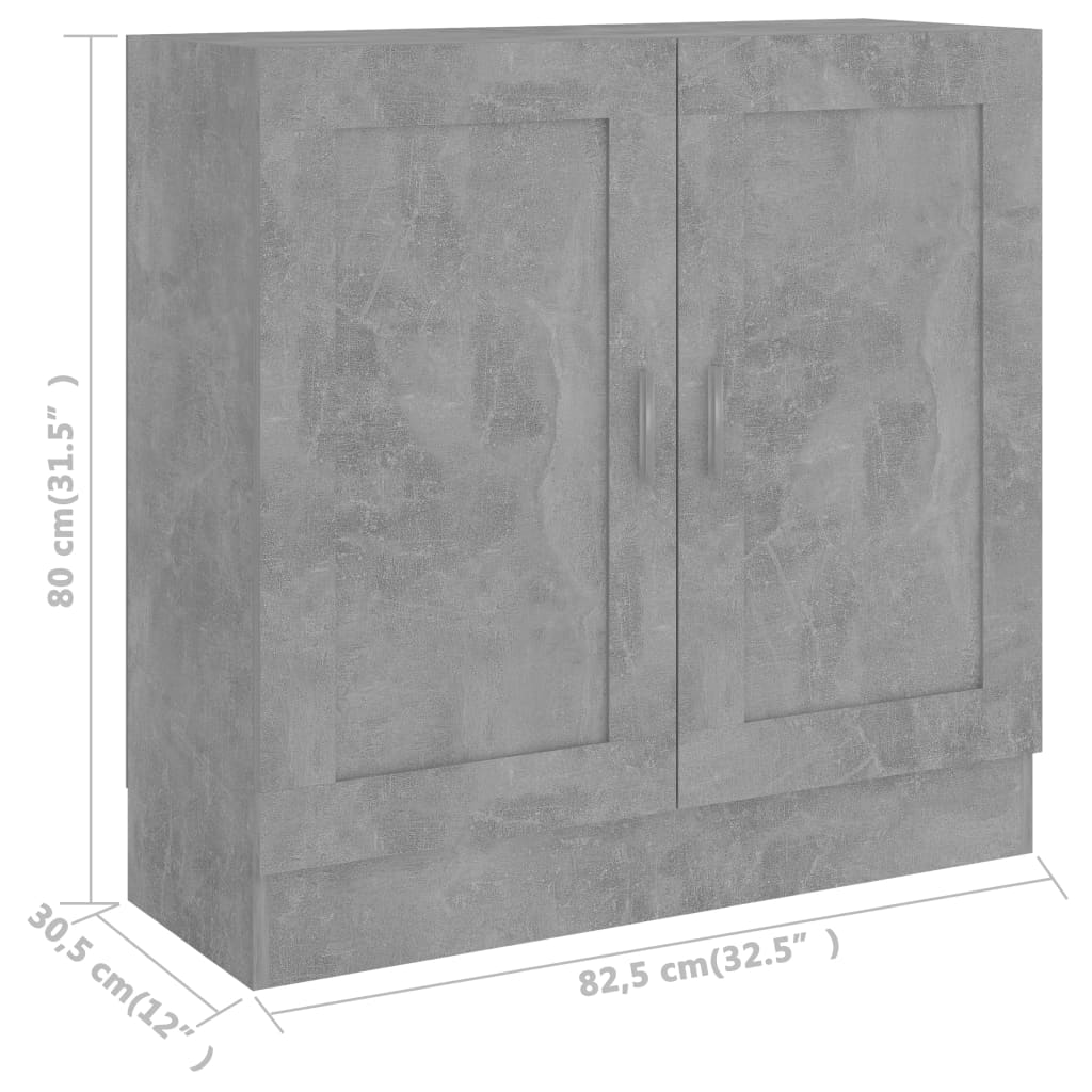 Knihovna Betonově Šedá 82,5 X 30,5 X Kompozitní Dřevo