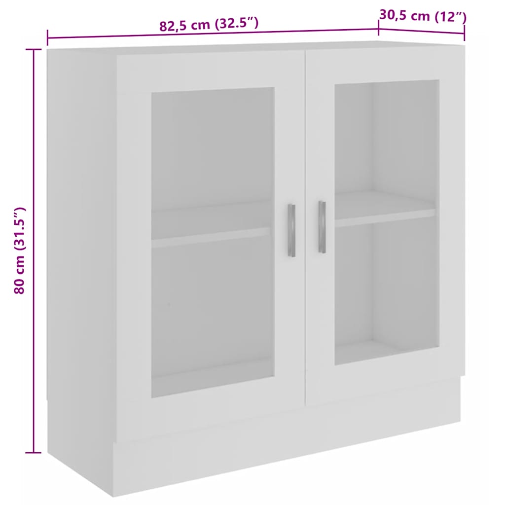 Prosklená Skříň 82,5 X 30,5 X Kompozitní Dřevo