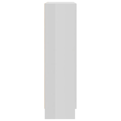 Prosklená Skříň Bílá Lesklá 82,5X30,5X Kompozitní Dřevo