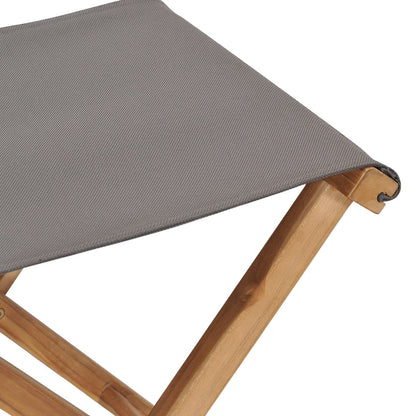 Skládací Židle 2 Ks Masivní Teakové Dřevo A Textil Tmavě Šedé