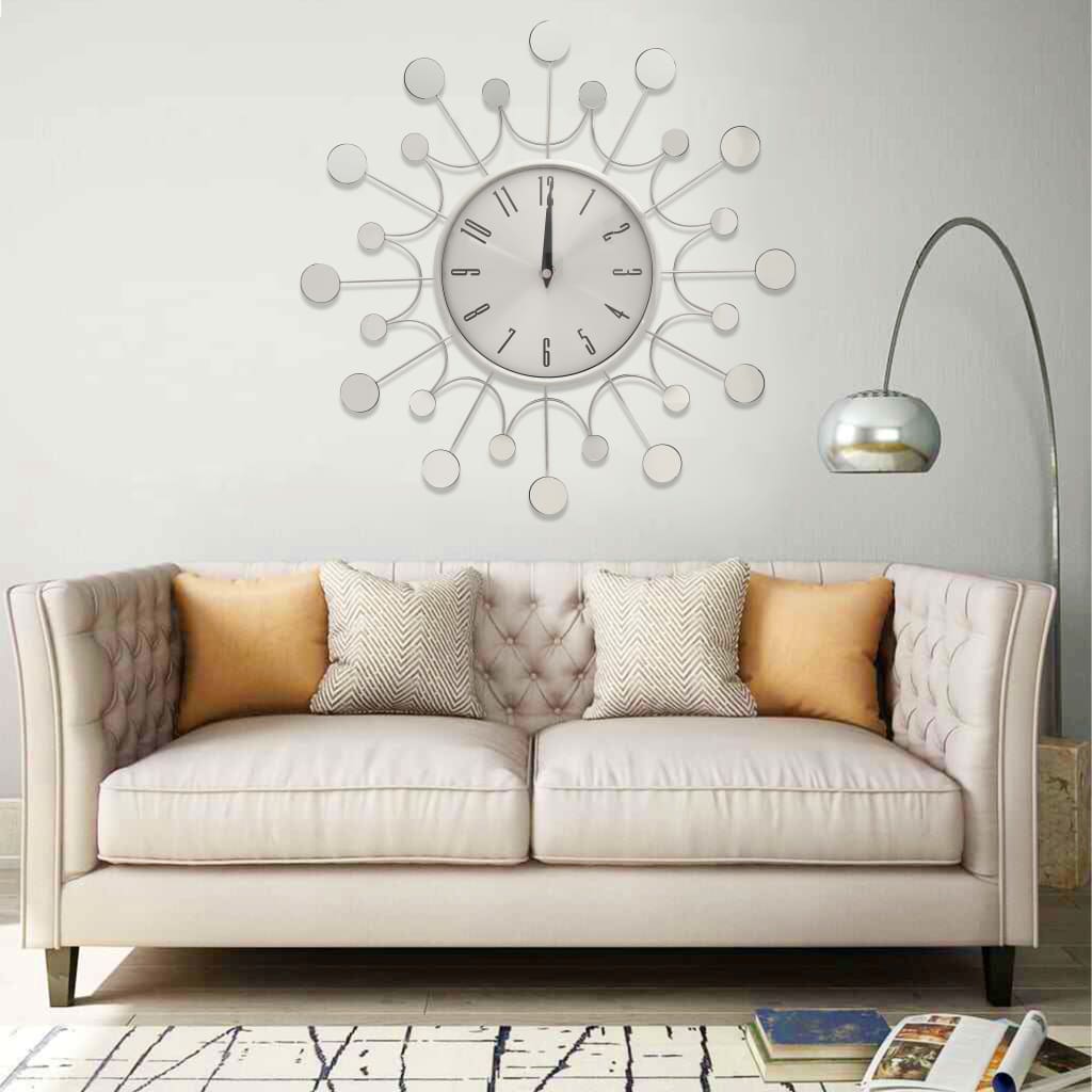325165  Wall Clock Silver 40 Cm Metal