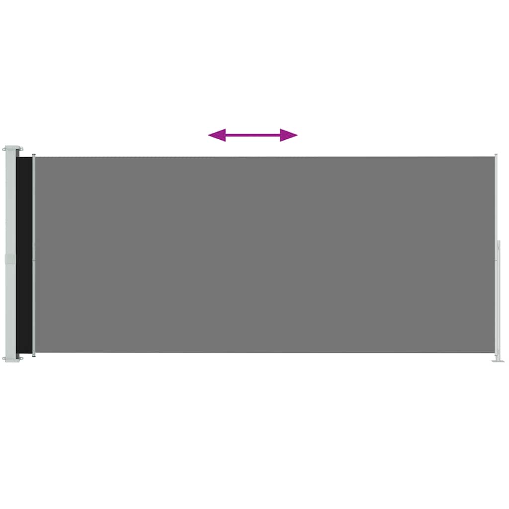 Zatahovací Boční Markýza 200 X 500 Cm Černá