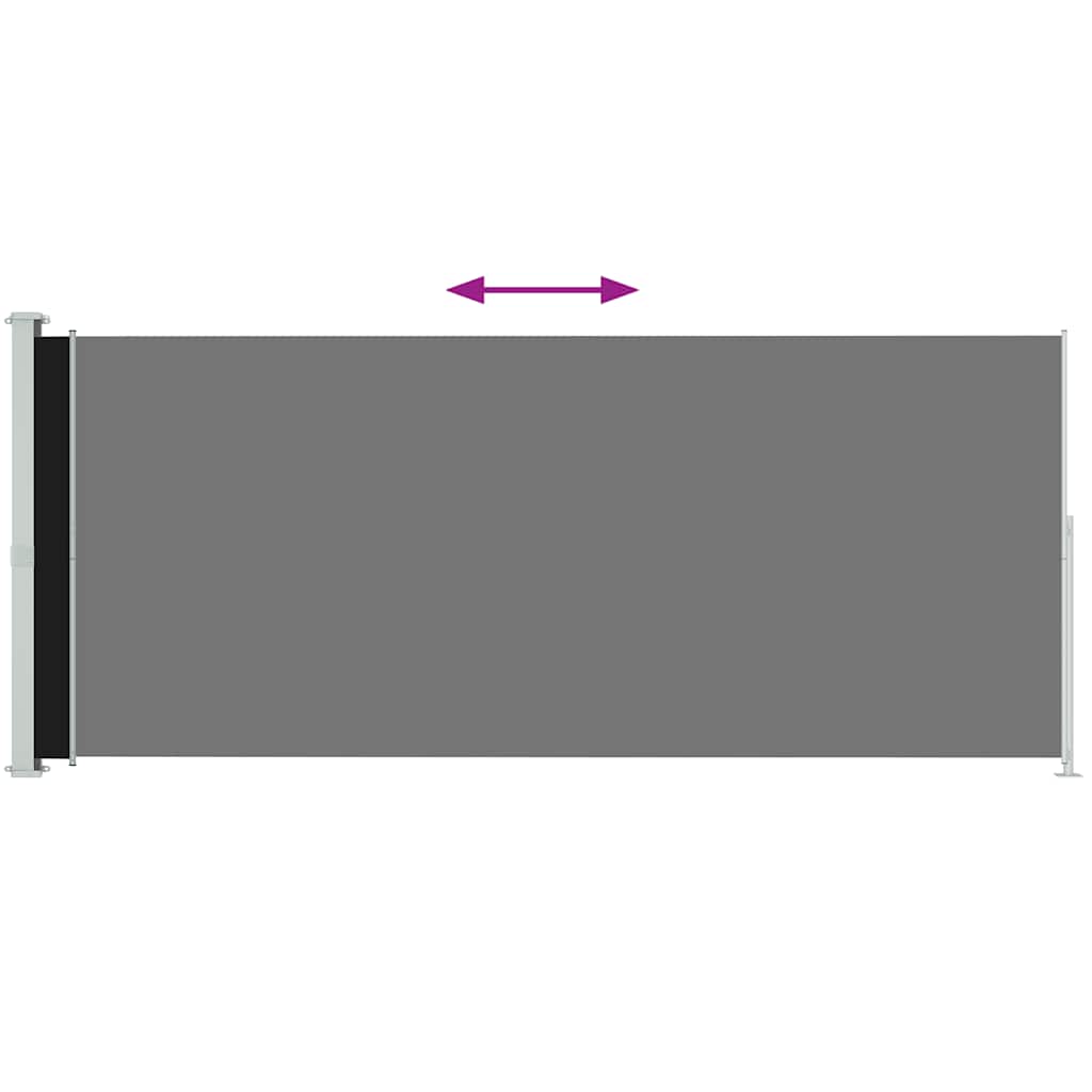 Zatahovací Boční Markýza/Zástěna 220 X 500 Cm Černá
