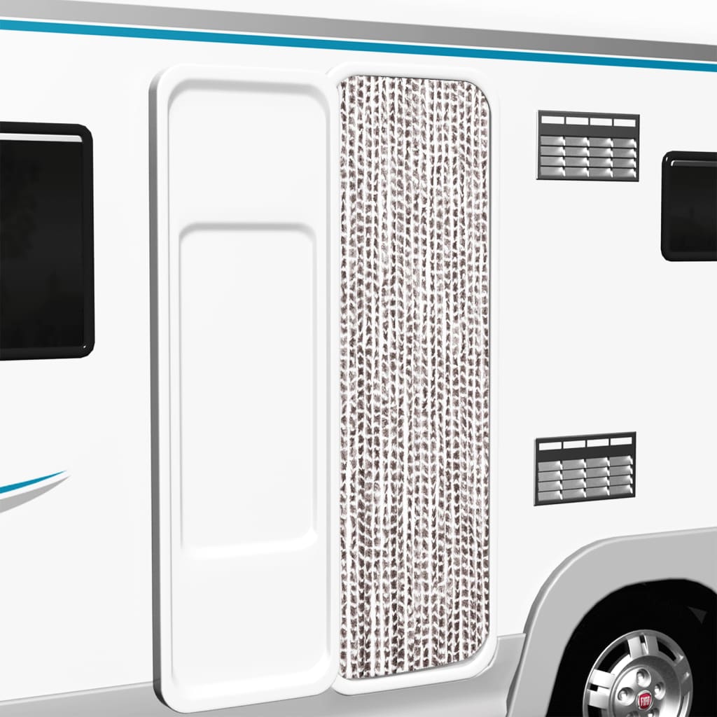 Závěs Proti Hmyzu Taupe A Bílý Chenille Taupe A Bílá