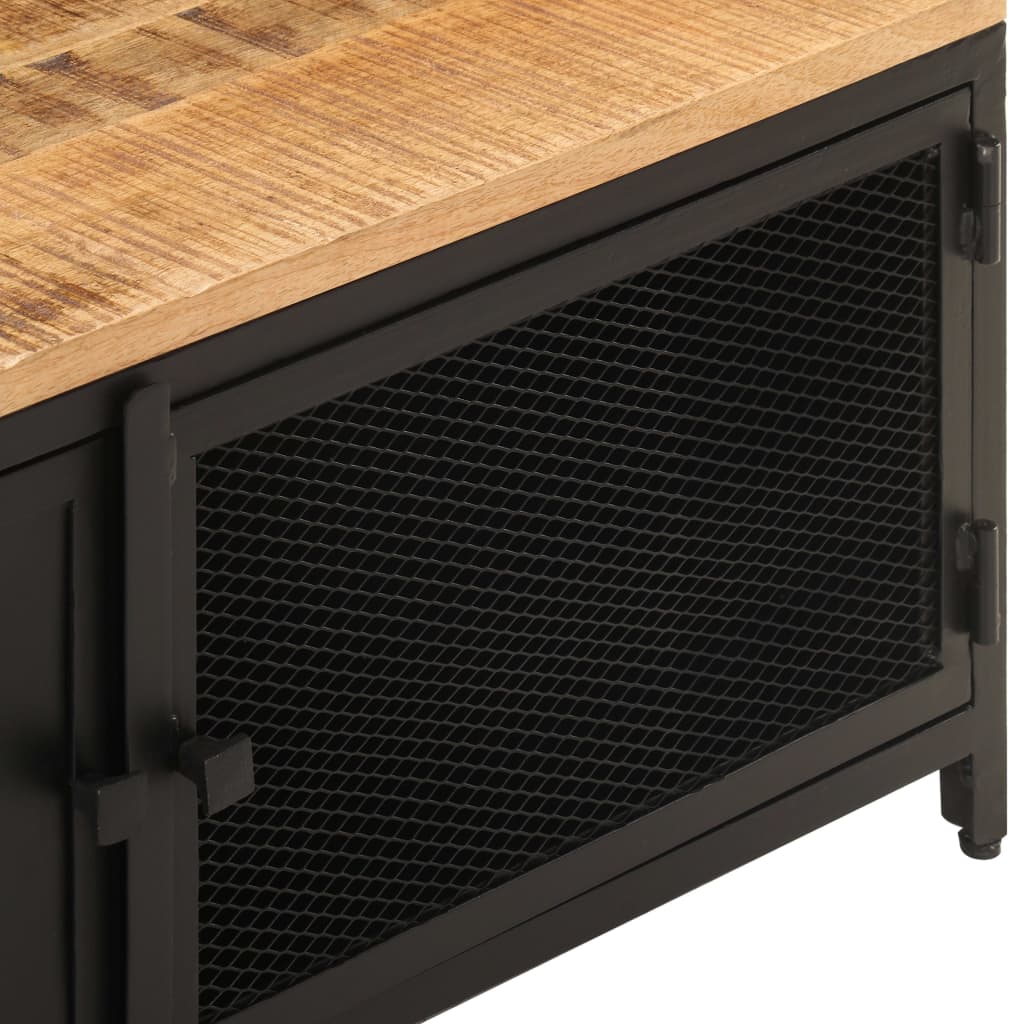 Konferenční Stolek 90 X 50 X 37 Cm Masivní Hrubý Mangovník Bílá