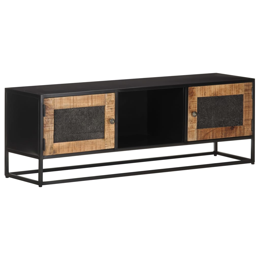 Tv Skříňka 110 X 30 X 40 Cm Masivní Mangovníkové Dřevo A Železo