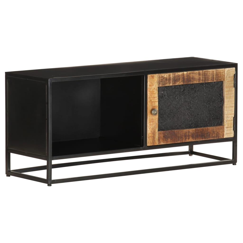 Tv Stolek 90 X 30 X 40 Cm Hrubé Mangovníkové Dřevo Černá