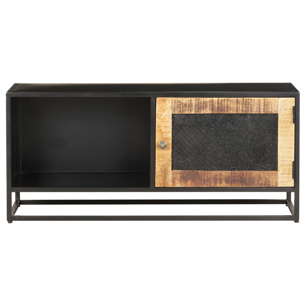 Tv Stolek 90 X 30 X 40 Cm Hrubé Mangovníkové Dřevo Černá