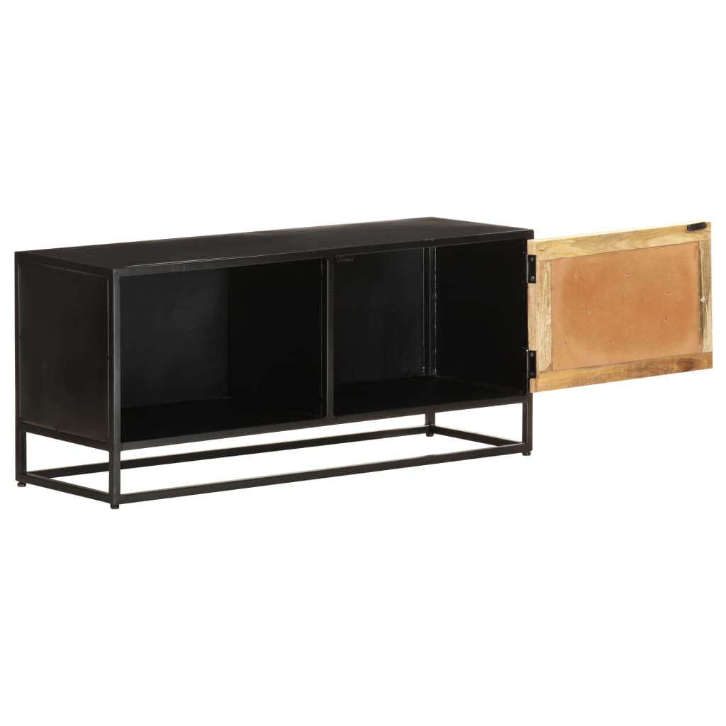Tv Stolek 90 X 30 X 40 Cm Hrubé Mangovníkové Dřevo Černá