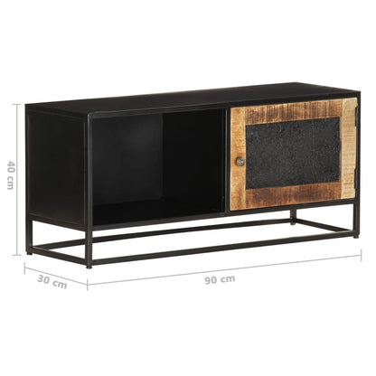 Tv Stolek 90 X 30 X 40 Cm Hrubé Mangovníkové Dřevo Černá