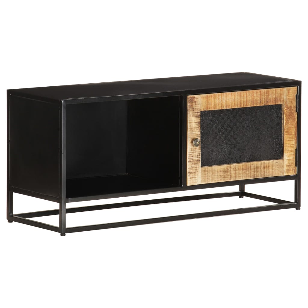 Tv Stolek 90 X 30 X 40 Cm Hrubé Mangovníkové Dřevo Černá